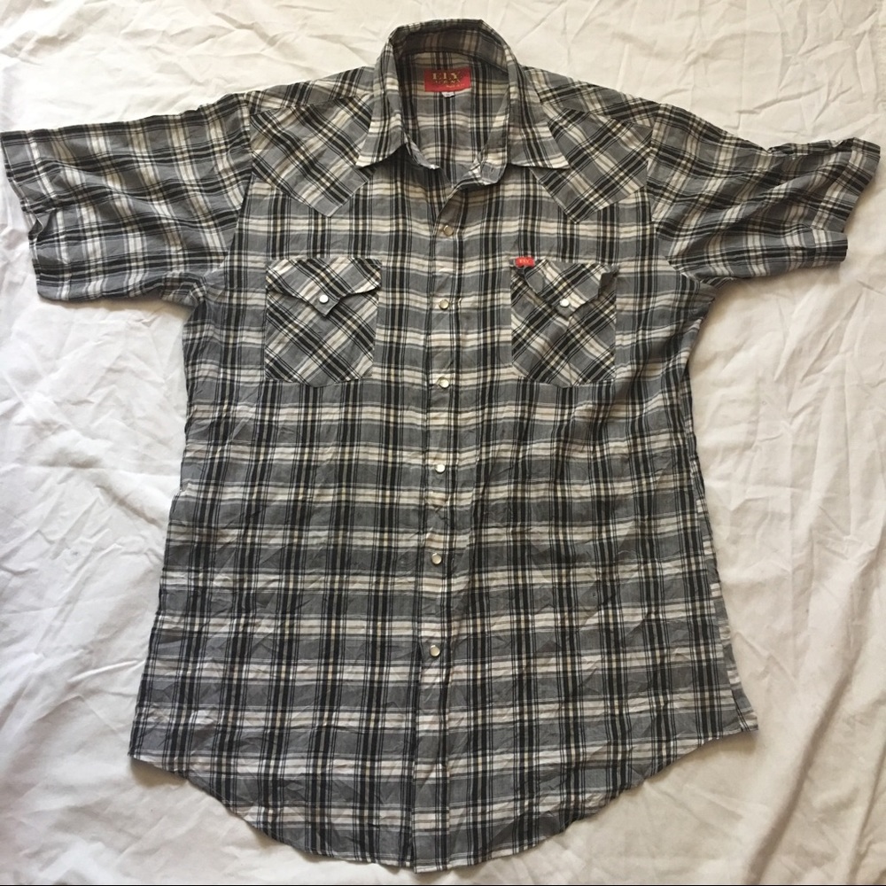 Medium Fly Plains Black,Gray & White Plaid Shirt